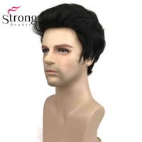 Pelucas sintéticas sintéticas para hombres strongbeauty negros para hombres H220512