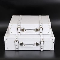 Koffer weißer Koffer Mode Holz PU-Leder PY-PROGRY-Fenster-Display-Set-Requisiten Gepäck-Kasten-Hülle