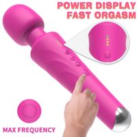 Fast Orgasm AV Vibrator Power Display Magic Wand Female Masturbator Adult Products Nipple Clit Stimulator sexy Toys for Couple