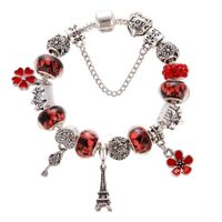 2022 Neues Original Charme Turm Anhänger Rot Armband Pandora Platin DIY Perlen Damen Eleganter Schmuck mit Kastenurlaubsgeschenk
