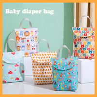 Reusable Waterproof Baby Diaper Bag Organizer Fashion Prints Wet Dry Cloth Bag Mummy Storage Travel Nappy Bag Reusable Washable