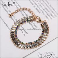 Bracelets bracelets bijoux girlgo bohemian mticolore brillant en verre charme pour femmes cadeaux de mariée à la mode dhvvt