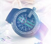 Высококачественные мужские женщины большие бриллианты кольцо секундомерные часы часов Quartz все криминальные наручные часы ткани