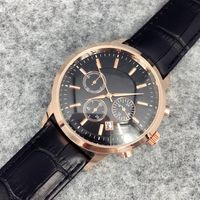 2019 moda aço inoxidável quartzo homem relógio de couro japão relógios de ouro rosa de ouro rosa marca masculino relógio marrom/grande qua239s