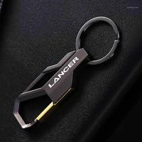 Nyckelringar för Mitsubishi Lancer 2021 Metal Alloy Car Keychain Laser Style Buckle Midje Key Chain Logo Ring1212U
