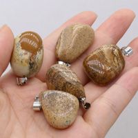 Anhänger Halsketten natürlicher Bild Stein Exquisites Retro Reiki Kristall Edelstein -Charm für weibliche Schmuckzubehörzubehörpendant