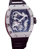 남성 시계 자동 기계식 블랙 고무 용 장미 금 다이아몬드