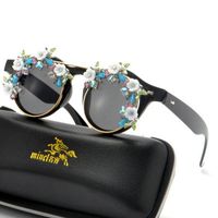 Gafas de sol Diamante RO2022 Bling de lujo Redondo Mujeres Diseñador de marca Sombras Vintage Cubierta Flip Cover Rhinestone Gafas de sol FML