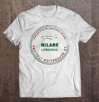 Erkek Tişörtler Milan İtalya Pasaport Damgası Tatil Seyahat Eşya Tişörtleri Erkekler için Büyük Boy Tee Üst Göflek
