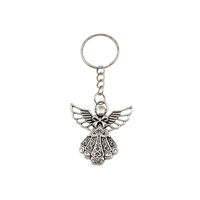 30pcs Antique silver Alloy Angel Band Chain key Ring Travel Protection DIY Jewelry191f