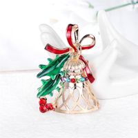 Avrupa Noel Çan Serisi Alaşım Broş Pinleri Unisex Jingling Bells Kristal Giysiler Korsaj Rozeti Sırt Çantası Kazak Gömlek Takım Kıyafetleri Broşlar Toptan