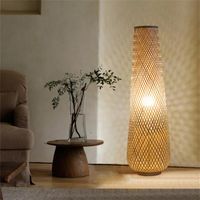 Lampade da pavimento 110-220V Giappone in stile Bamboo Weave LED E27 Applicare per la sala da tè per la caffetteria Studio Creativo Creativo un unico luminairefloor decorativo unico