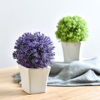 Fleurs décoratives Couronnes Simulation de plantes succulentes Petite vitrine en pot de salon intérieur artificiel de bonsaï décoration vert