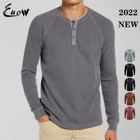 Erkekler Sıradan Sonbahar Kış Henry Waffle Sweater Avrupa Düz Renk Gevşek Dip Basit Giysiler Uzun Kollu Sokak Giyim 220817