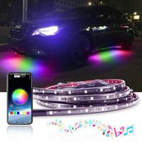 RGB LED Strip Bluetooth App Control Flowing Color Under Car 90CM 120CM IP65 Tube Underglow Underbody System Neon Light 12V234U
