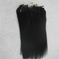 Jet black Straight Micro Loop Ring Hair Extension 100G Remy Micro Bead Hair Extensions 1g strand Micro Link Human Hair Extensions278E