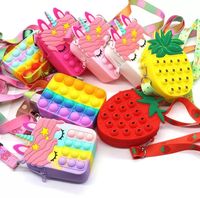 Piedra de juguete de descompresión Fidget Toys Sensory Bolsa de moda Niño Push Bubble Rainbow Anti estrés Educativo Niños y adultos