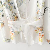 القمصان البلوزات النسائية عتيقة الأزهار طباعة النساء كيمونو كارديجان الصيف بلوزة يوكاتا 2022 أزياء قمم فضفاضة قميص DD2470