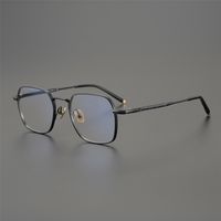 60% Outlet Online Store handmade pure titanium glasses show thin and high texture hawksbill gun color ultra light myopia glasses frame full frame