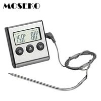 MOSEKO Digital Oven Thermometer Kitchen Food Cooking Meat BBQ Probe Thermometer With Timer Water Milk Temperature Cooking Tools 220531