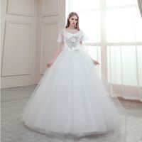 2022 Nuevo vestido de novia Cordón de boda Un hombro Estilo coreano Show Slim and Light