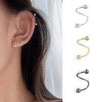 Stud Punk Hip Hop Minimalist Skruv Roterande vårörhängen för kvinnor flickor som piercerar örhängen coola koreanska modeörsmycken