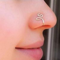 Original Copper Wire Spiral Fake Piercing Nose Ring 2021 Punk Gold Silver Color Clip Nose Ring Also Can Be Ear Clip Cuff Bijoux3500