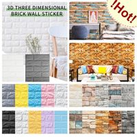 Wall Stickers 10PC Brick Pattern Sticker 77x70cm Monochrome And Retro Muurstickers Good Rendering Autocollants Muraux For Home Decoration