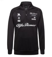 알파 로미오 F1 남자 후드 반쪽 열린 목 스포츠 스웨터 봄과 가을 레저 재킷 블랙