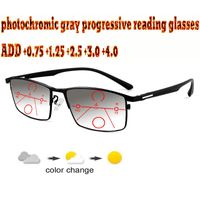 Sonnenbrille Pochromic Grey Progressive Multifokale Lesebrille Business Frauen Halfrim-Rahmen TR90 +1,0 +1,5 +1,75 +2,0 +2,5 +3 +3.5 +4