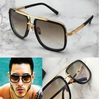Nuevas gafas de sol de lujo Design Metal Vintage Fashion Style Marco cuadrado Protección al aire libre UV 400 Eyewear con estuche 11343J
