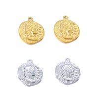 Charms 2pcs Edelstahl Gold plattiert Elizabeth Queen unregelmäßiger Anhänger für DIY -Halskette Armband Schmuck Herstellung SupplyScharms