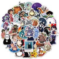Su geçirmez Sticker 50/100 adet Totoro Spirited Uzakta Prenses Mononoke Kiki Çıkartmalar Anime Ghibli's Hayao Miyazaki Serisi Sticker Çıkartmaları Çocuklar Hediye Araba Çıkartmaları