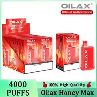 100% 원래 Oliac Honey Max 4000 퍼프 장치 당 전자 담배 1 당 전자 담배 8ml 550mah 일회용품 Vapes 6 색 유형 C 충전식 일회용 빠른 보내기