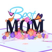 Paper Love Mothers 3D Pop Up Greeting Card Cut Out Word Mother's Day Cards with Envelope for Mom Grandma Mother Wife