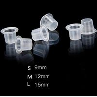 1000Pcs lot Plastic Microblading Tattoo Ink Cup Cap Pigment Clear Holder Container S M L Size For Needle Tip Grip Power Supply312y