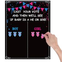 Party -Dekoration Babyparty Aufkleber Geschlecht enthüllen Sie, dass er oder sie Papierbrettspiele Poster Decor Jungen Mädchen stimmen Vorräte