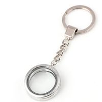 Whole 10pcs lot 30mm Round Silver Plain Locket Keychains Magnetic Glass living Floating Locket Fashion Jewelrys191t