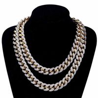Men Women HipHop Miami Cuban Chain Necklaces Top Quality Copper Micro-inserts White Diamond Bling Bling Iced Out Jewelry 14MM 18&q2807