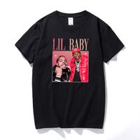 Мужские футболки Lil Baby Rapper Hip Hop 90S Винтажная футболка для мужской уличной одежды графические футболки из хлопка с коротким рукавом