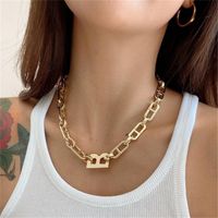 Подвесные ожерелья мод B-образное письмо Панк преувеличенное ожерелье для женщин Женский золотой серебряный цвет бохо воротнич