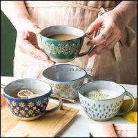 Mugs Vintage Japanese Y Cup Underglaze Ceramic Breakfast Coffee Milk Tea Oatmeal Bowl Kitchen Home Decor Handmade Tableware Drop Delivery 20