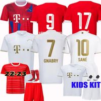 Jerseys de football de Lewandowski 22 23 Bayern Sane Munich Goretzka Coman Muller Davies Kimmich Football Shirts Men Kids Kit 2022 2023