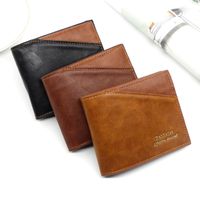 DHL50PCS Brieftaschen Männer PU Plain Drei Faltbare Quadrat Kreditkartenhalter Mix Farbe