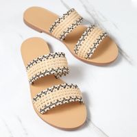 Slippers 2022 Summer Mulheres moda tecer picada de pé ao ar livre sapatos de mulheres redondos de conforto casual