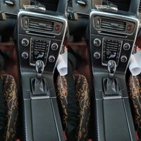 Pour Volvo V60 S60 2011-2018 Panneau de commande central intérieur poignée de porte de porte 5D Stickers en fibre de carbone décaloucines de style voiture accessoire1988