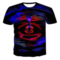 Herren-T-Shirts Sommer Mode Unisex Top Kurzarm 3D Vollgedruckte T-Shirt Regentrop Serie Casual Round Hals