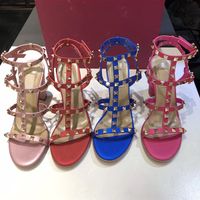 Yeni Marka Tasarımcısı Kadınlar Sandalet Kadınlar Deri Yüksek Topuklu Platformu Sandalet Seksi Yüksek Topuklu 6.5 cm 9.5 cm Moda Perçin Ayakkabı NO22
