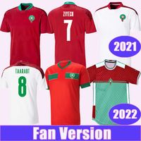 2021 Marocko National Team Mens Soccer Jerseys 2022 Special Edition Hakimi Ziyech Saiss El-Arabi Fajr En-Nesyri Home Red Away White Football Shirt