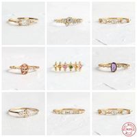 Cluster Rings Aide 925 Sterling Silver Big Oval Crystal For Women Rainbow Zircon Pave Slim Thin Wedding Engagement Party JewelryCluster